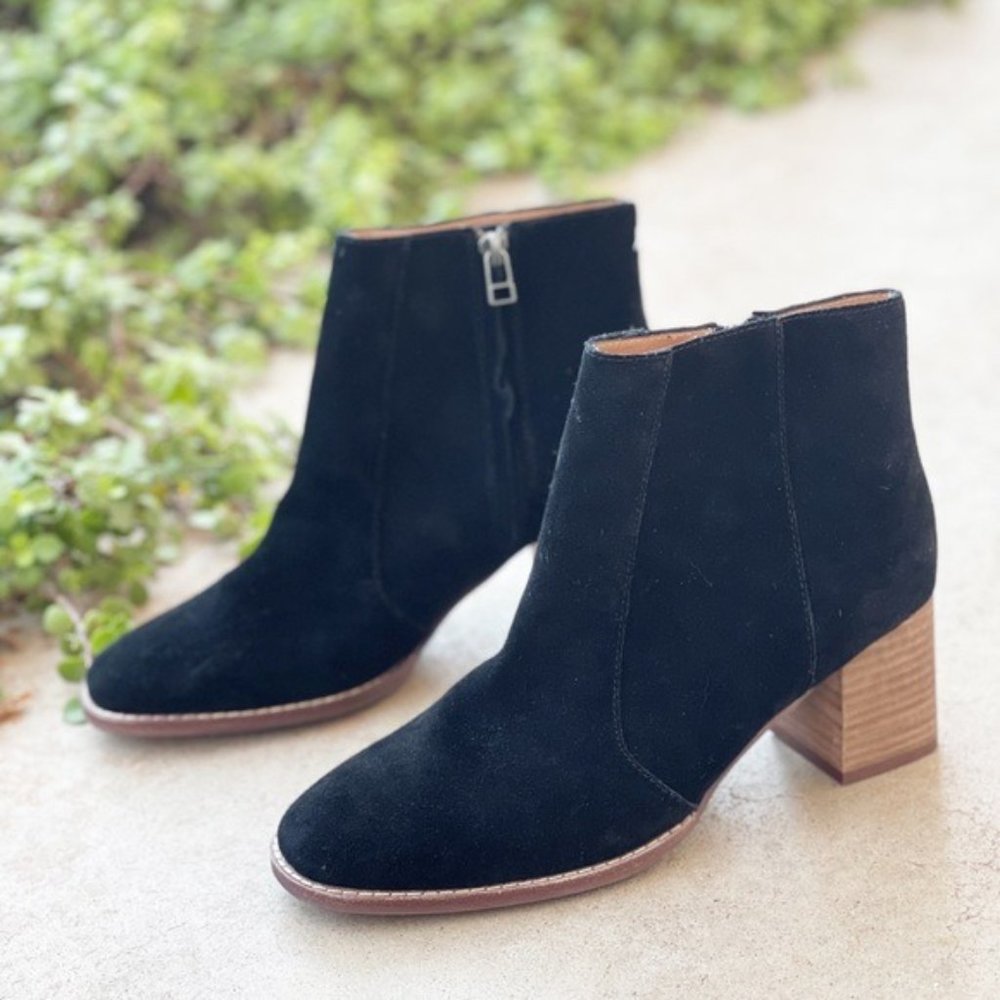 Madewell Bryce Western Black Suede Bootie, Size 8.5 - Picture 3 of 5